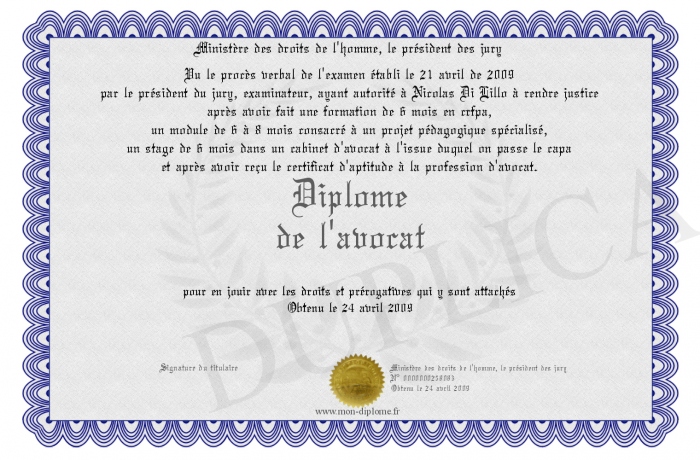 diplome avocat